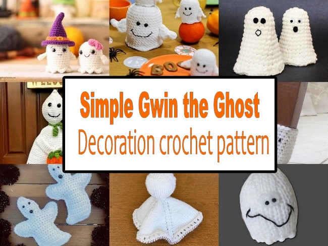 Simple Gwin the Ghost Decoration crochet pattern