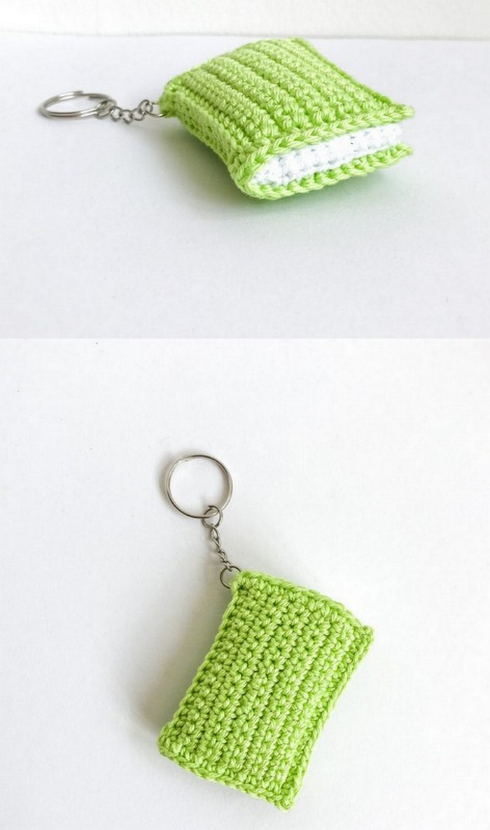 Quirky Crochet Book Keyring