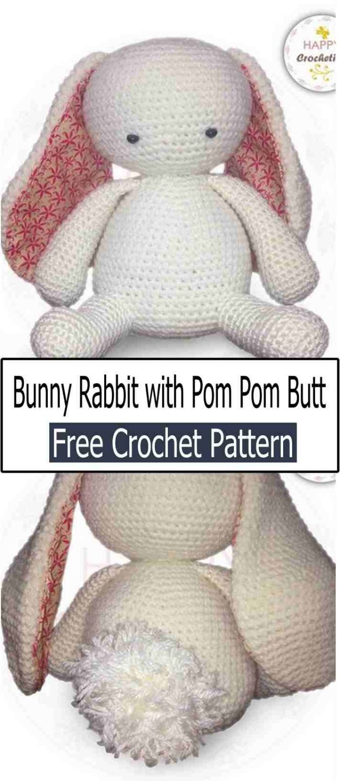 Crochet Rabbit Backside Crochet Butt Amigurumi