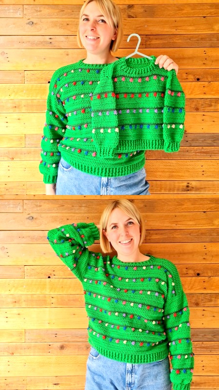 Crochet Christmas Lights Sweater