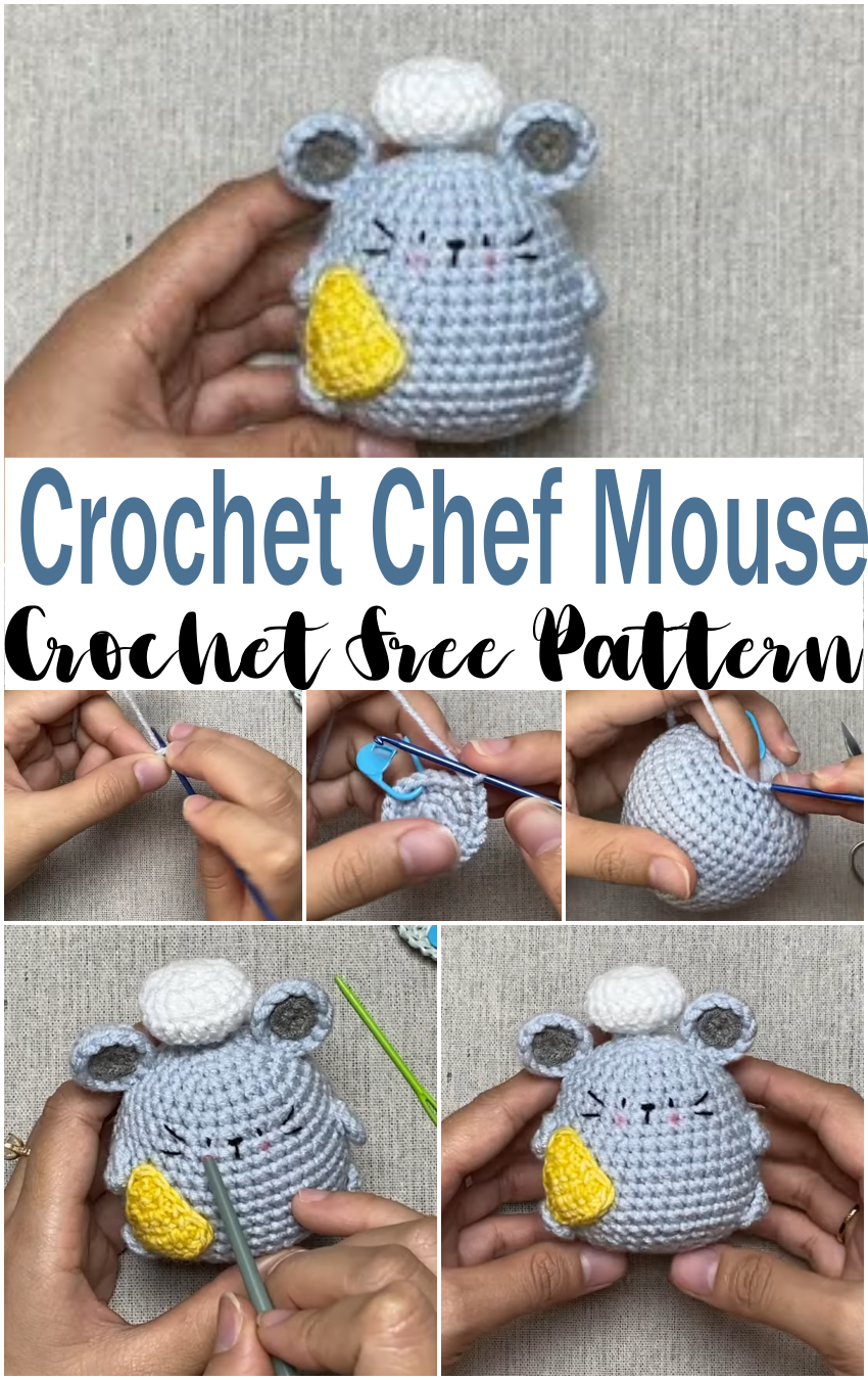 Handmade Crochet Chef Mouse
