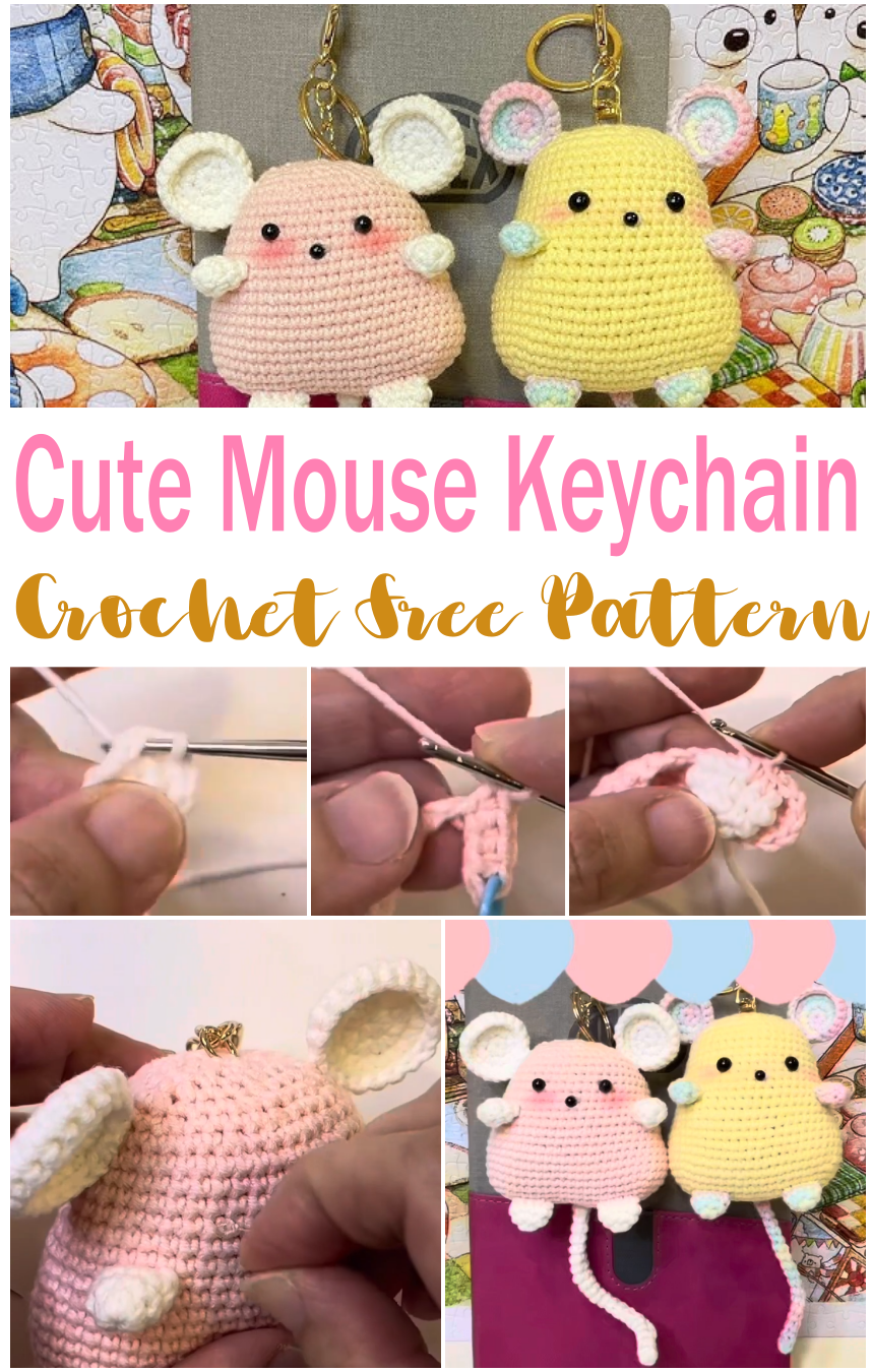 How To Crochet Cute Mouse Keychain