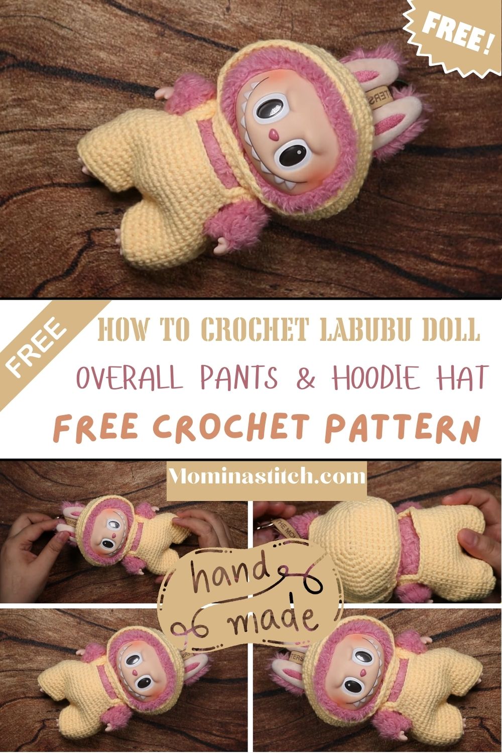 How to Crochet Overalls for Hoodie for Labubu Pattern