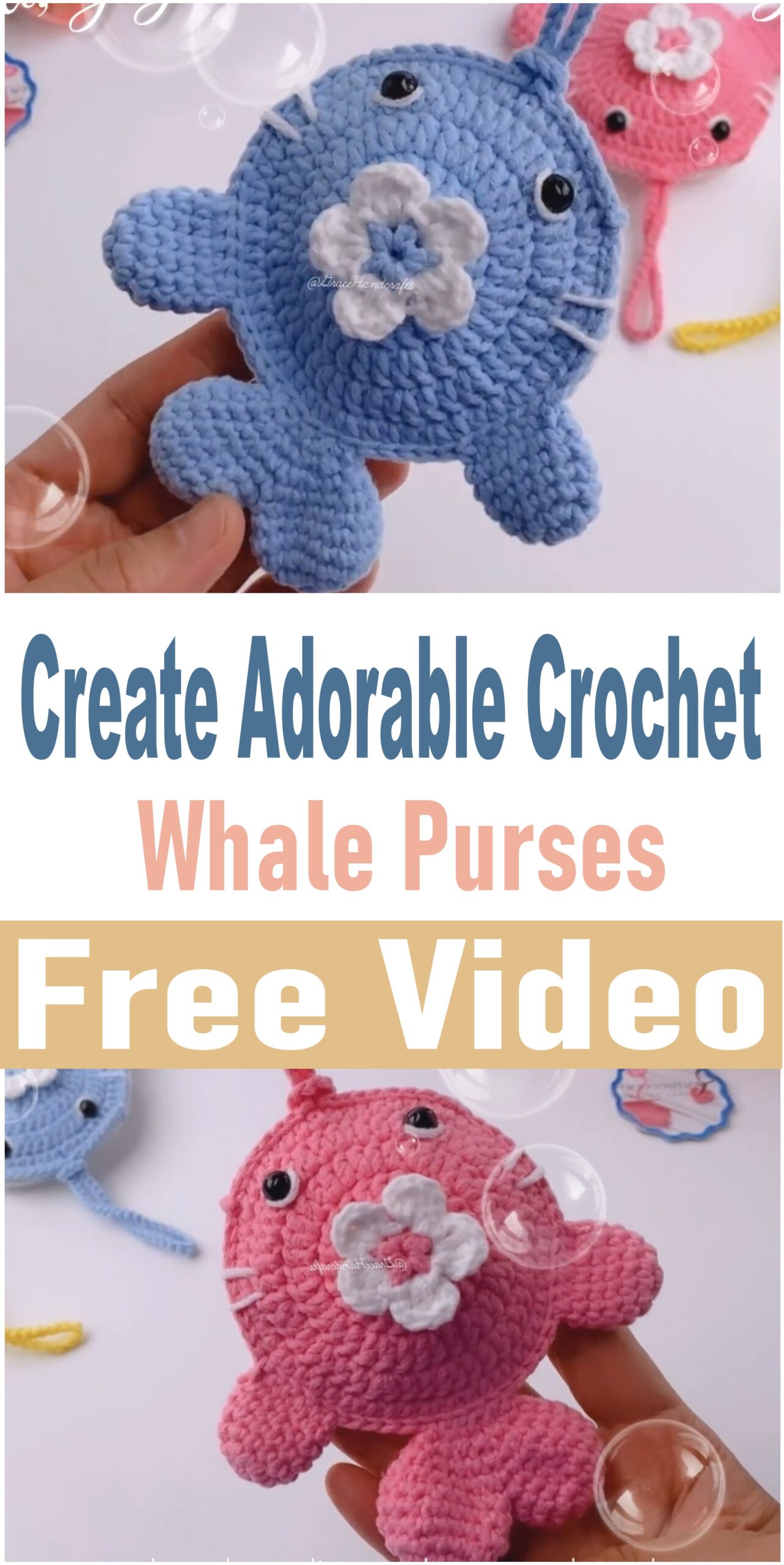 Create Adorable Crochet Whale Purses