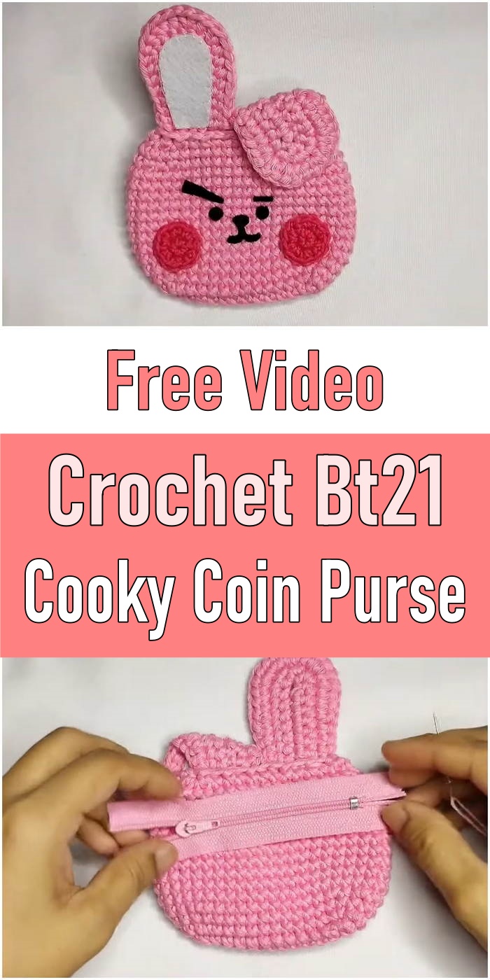 Crochet Bt21 Cooky Coin Purse