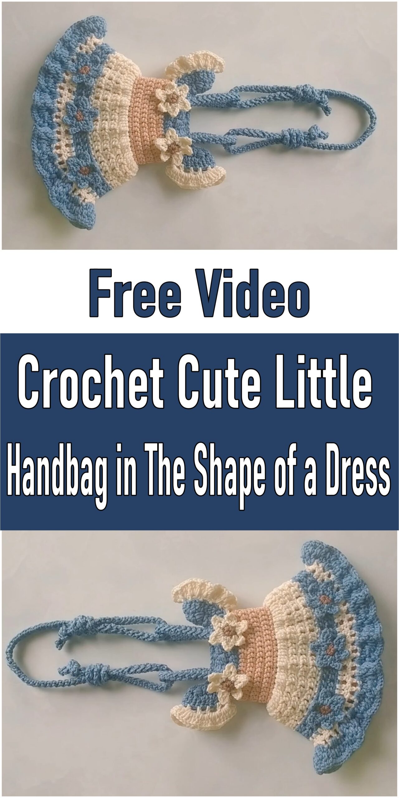 Crochet cute Little Handbag in The Shape of a Dress