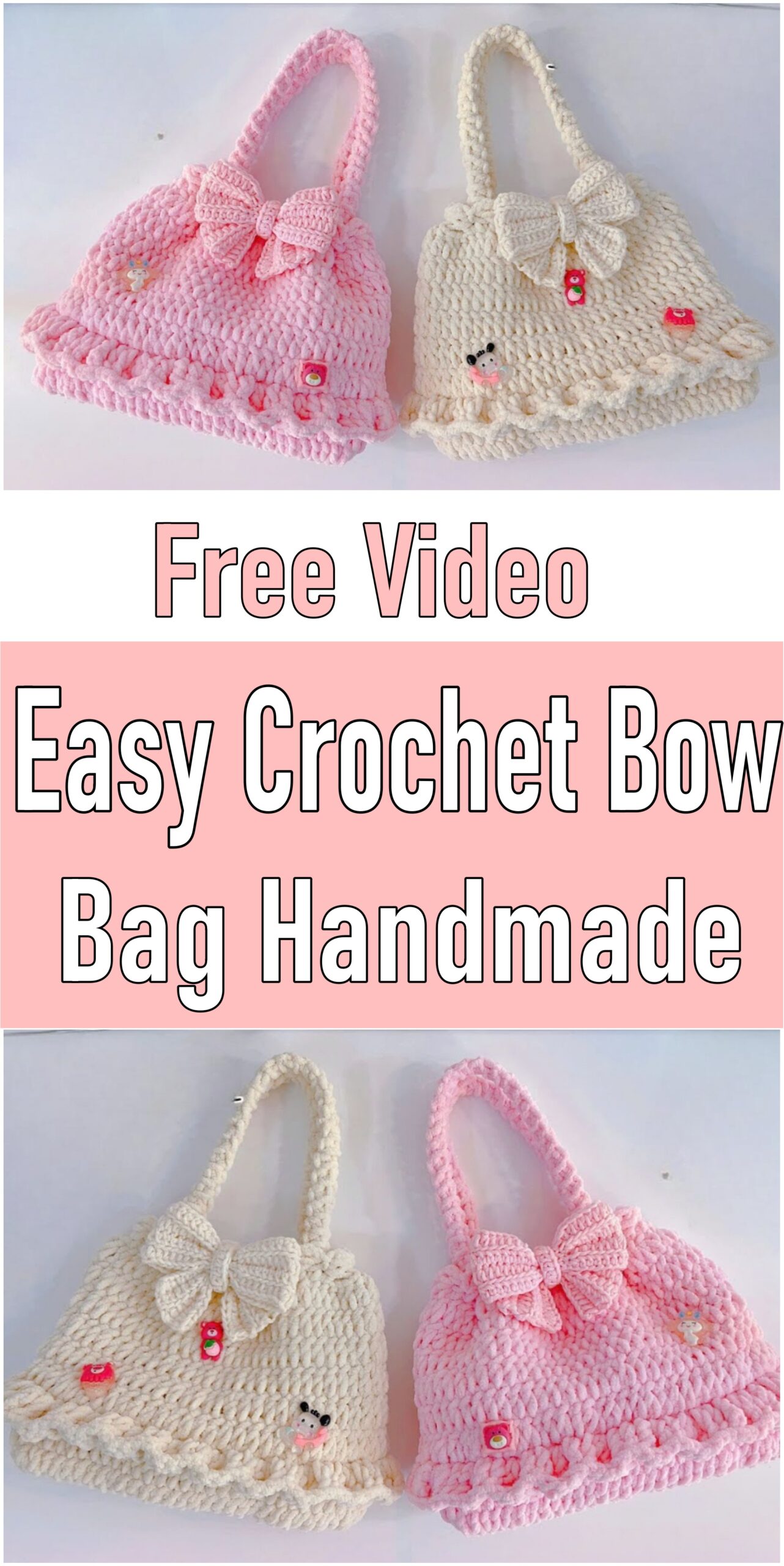 Easy Crochet Bow Bag Handmade