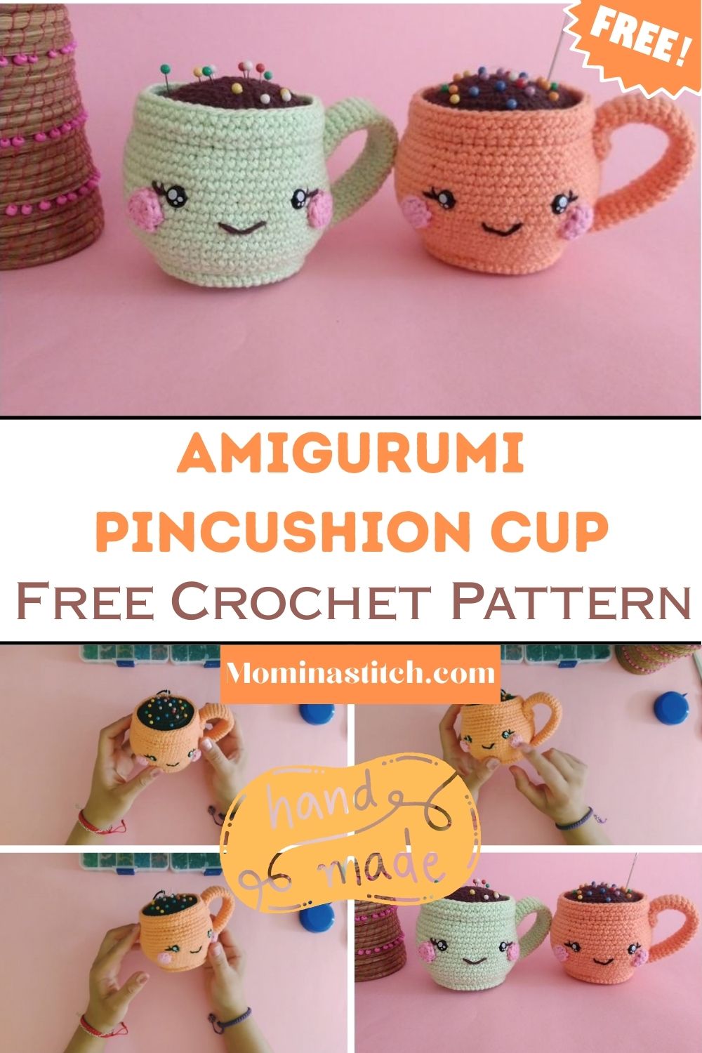 Crochet Amigurumi Pincushion Cup Pattern