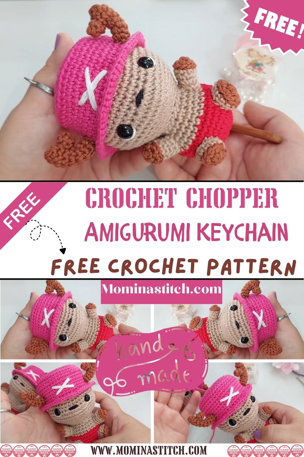 Crochet Chopper Amigurumi Keychain Pattern for Beginners