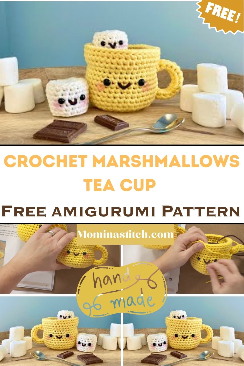 Crochet Marshmallows Tea Cup Free amigurumi Pattern