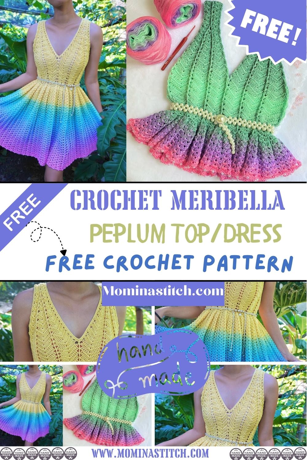 Crochet Meribella Peplum TopDress Free Pattern