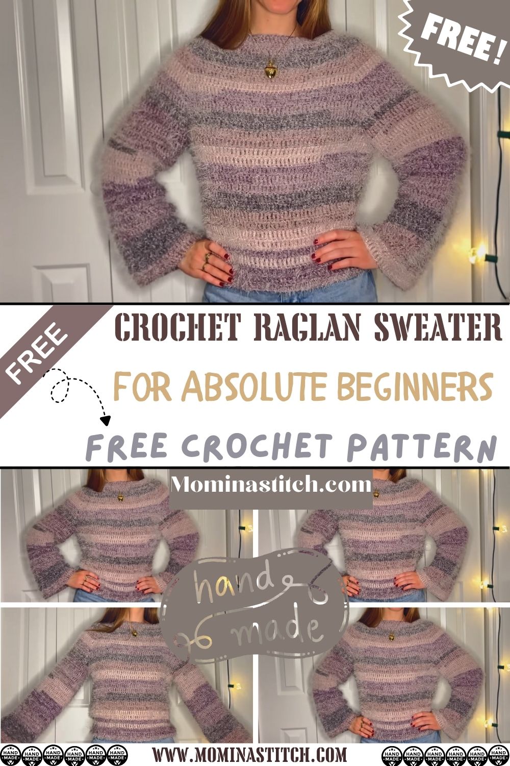 Crochet Raglan Sweater for Pattern Absolute Beginners