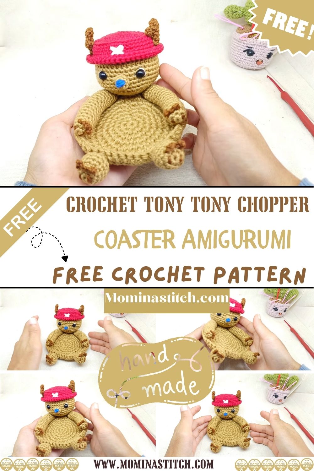 Crochet Tony Tony Chopper Coaster Amigurumi Pattern