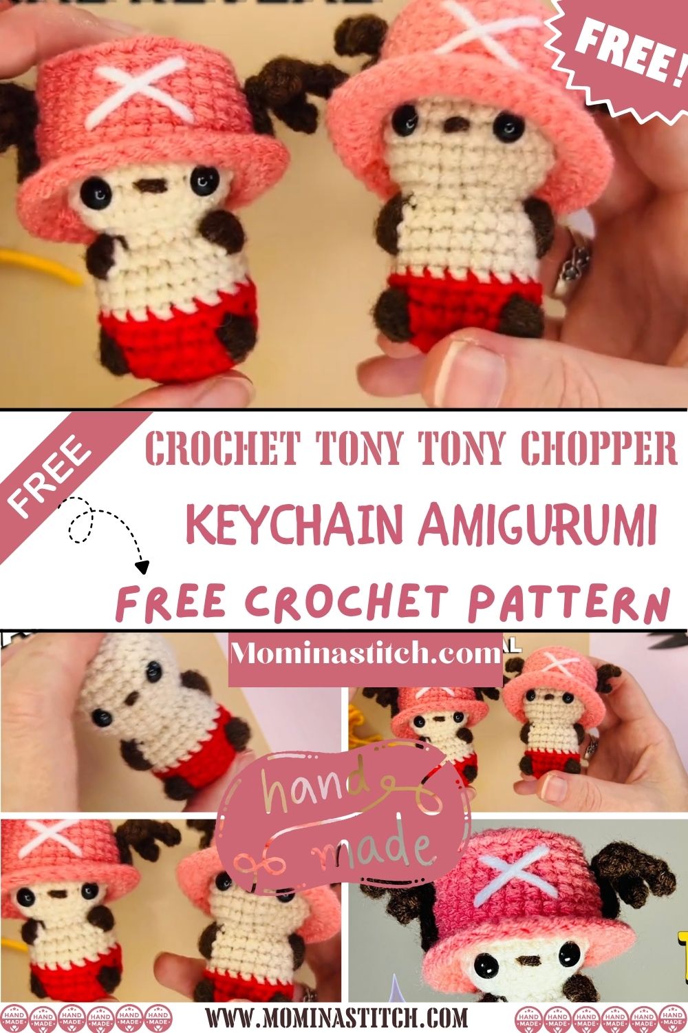 Crochet Tony Tony Chopper keychain Amigurumi Pattern