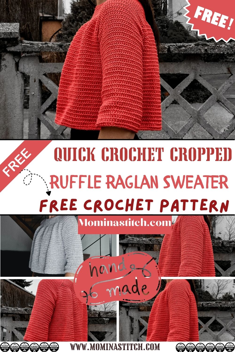 Easy Quick Crochet Cropped Ruffle Raglan Sweater Ideas