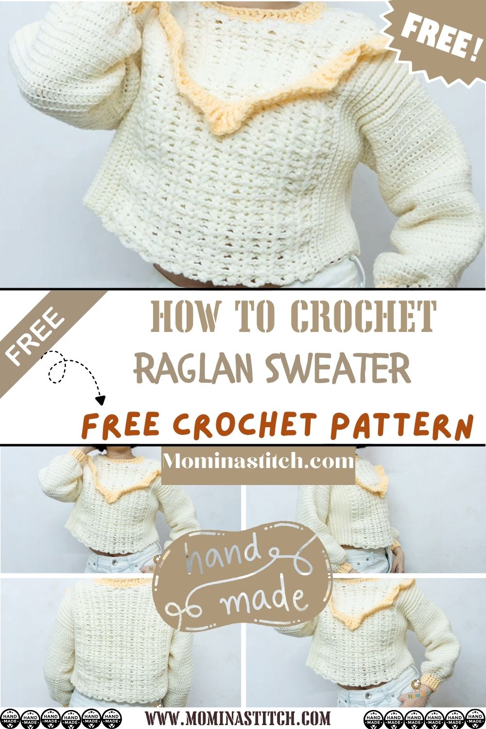 How to Crochet Fancy Raglan Sweater Pattern + Tutorial