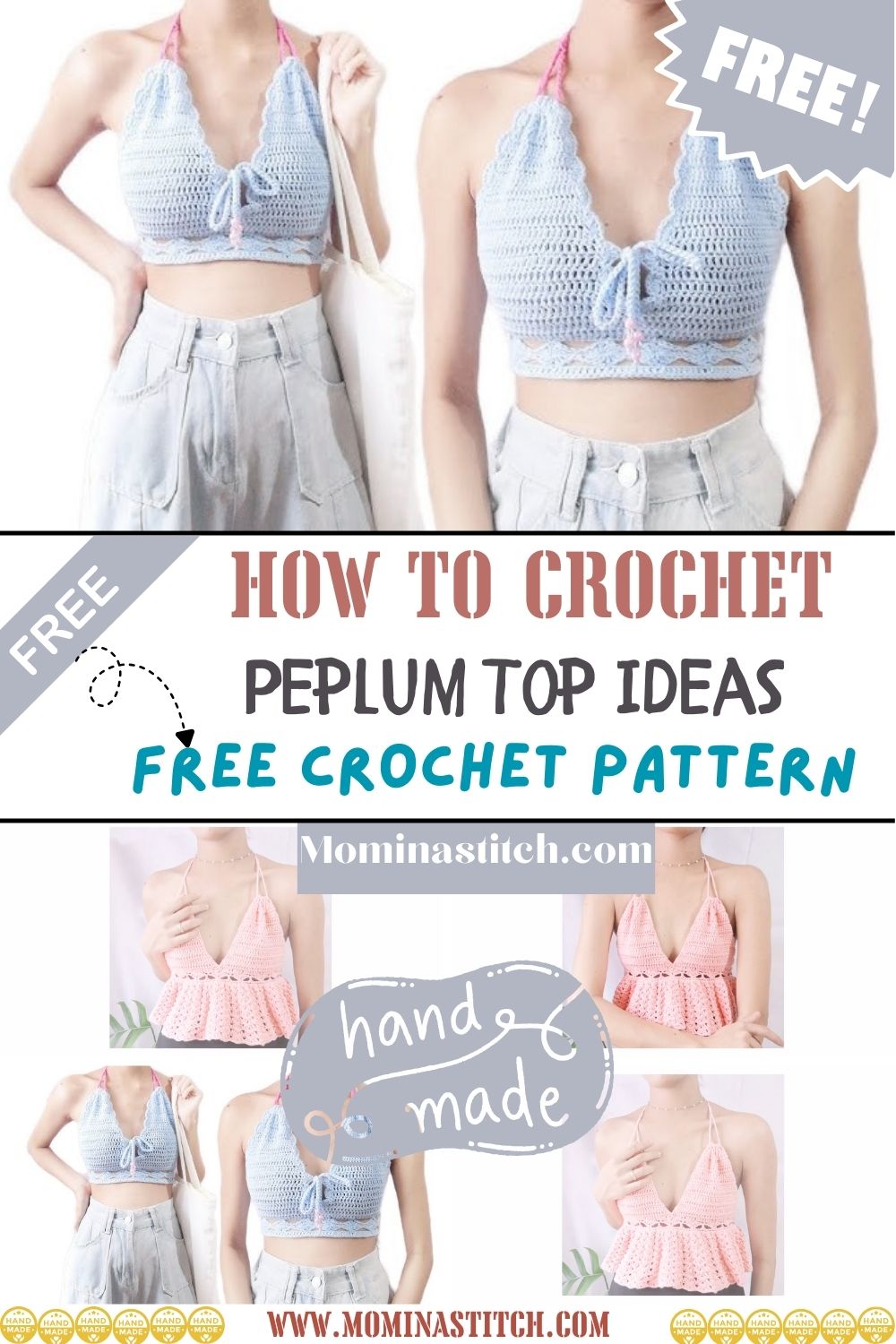 How to Crochet Peplum Top Ribbed Pattern