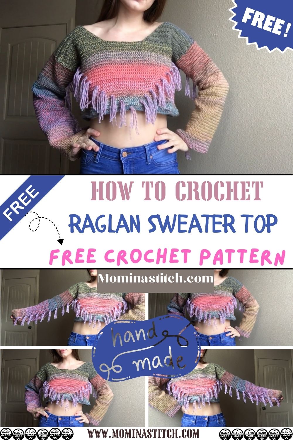 How to crochet Raglan sweater Top Easy project for Beginners