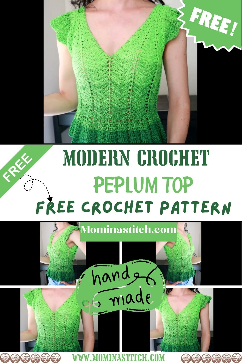 Modern Crochet Peplum Top Summer Dress Pattern