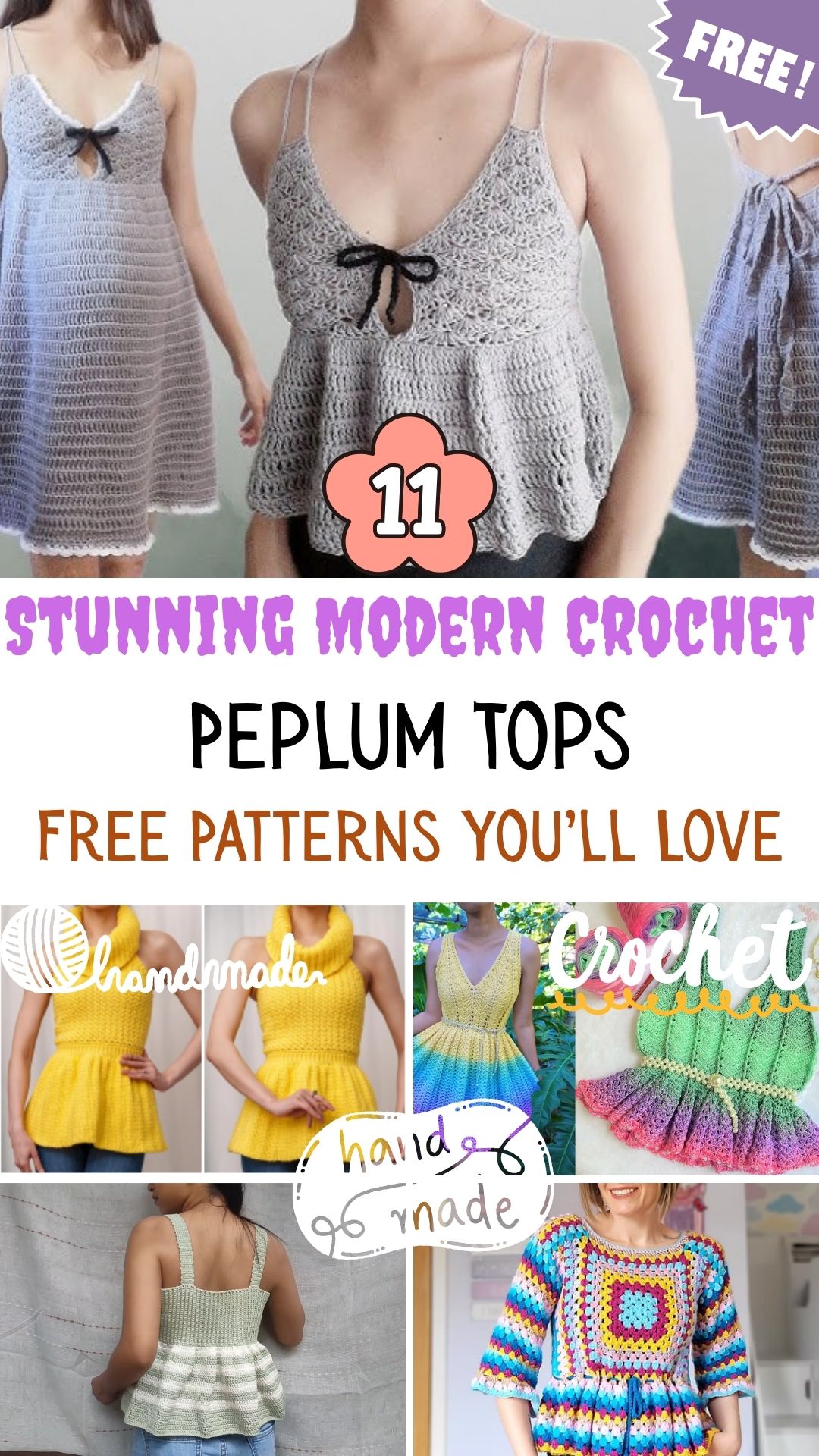 Stunning Modern Crochet Peplum Tops – Free Patterns You’ll Love