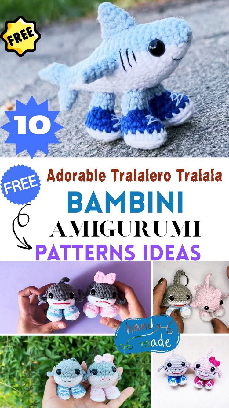 Adorable Crochet Tralalero Tralala Bambini Amigurumi Patterns Collection