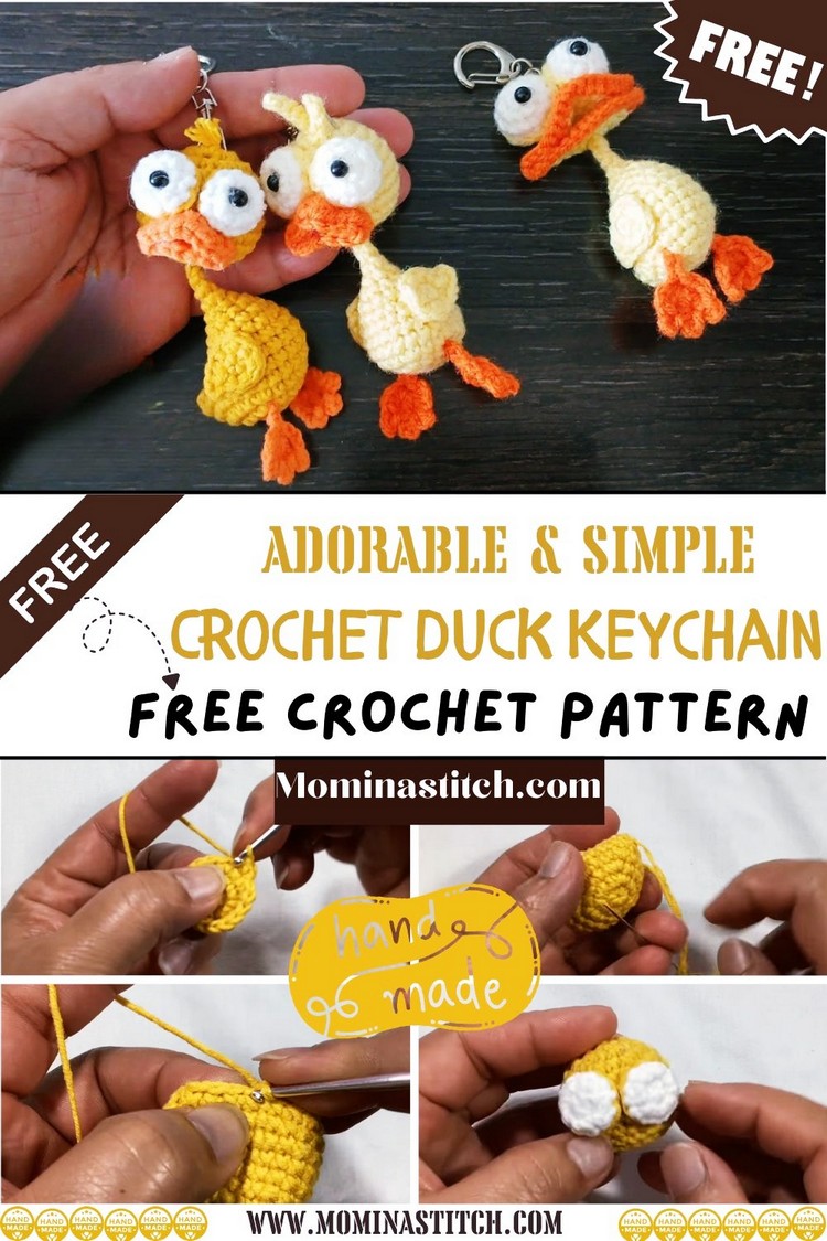 Adorable & Simple Crochet Duck Keychain