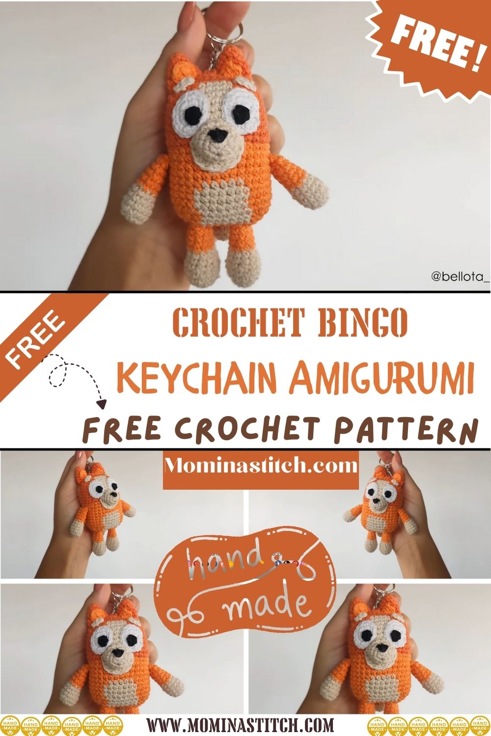 Crochet Bingo Keychain Amigurumi Pattern Beginner Friendly