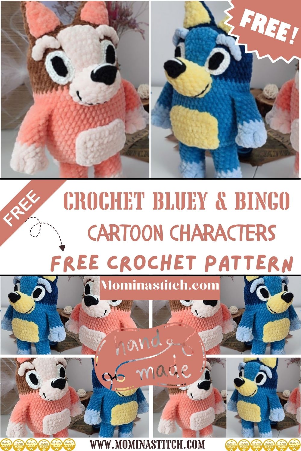 Crochet Bluey and Bingo Bluе Нееlеr FАМILY Cartoon Characters