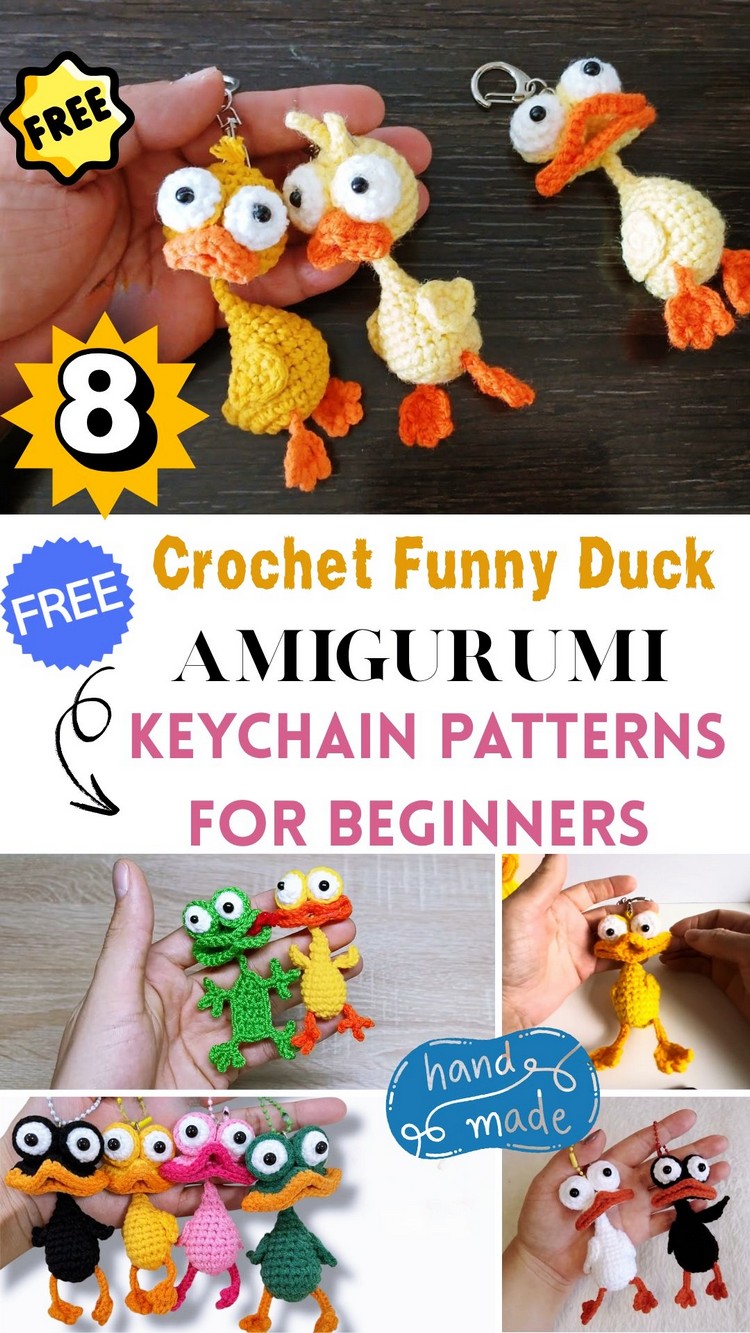 Crochet Funny Duck Amigurumi Keychain Patterns For Beginners