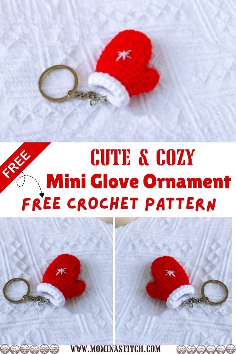 Cute & Cozy Crochet Mini Glove Ornament