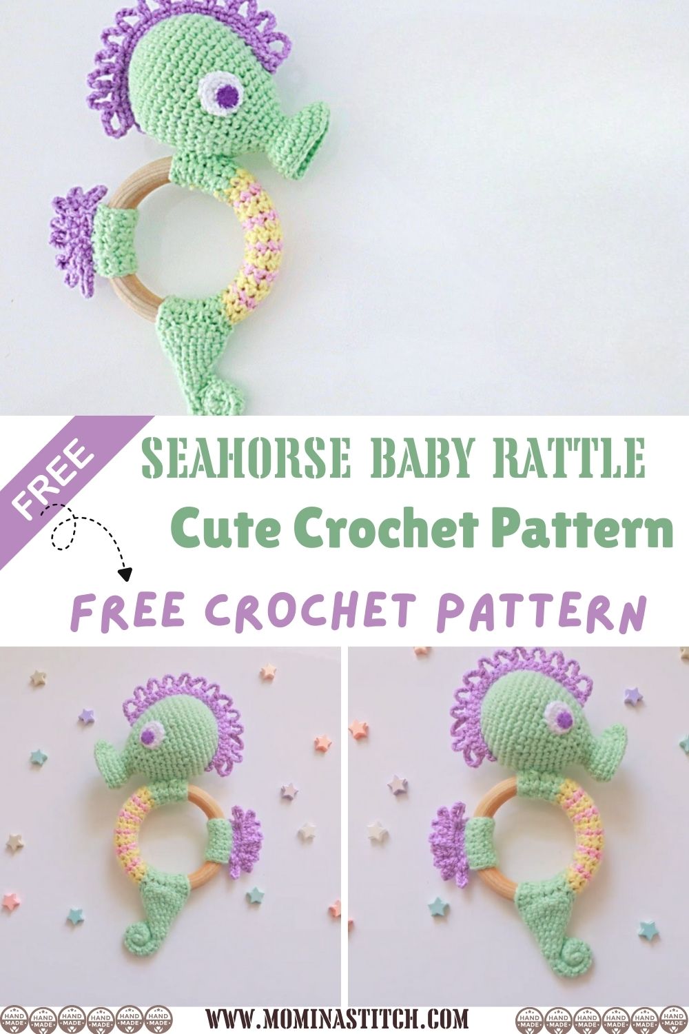 Cute Seahorse Baby Rattle Crochet Pattern