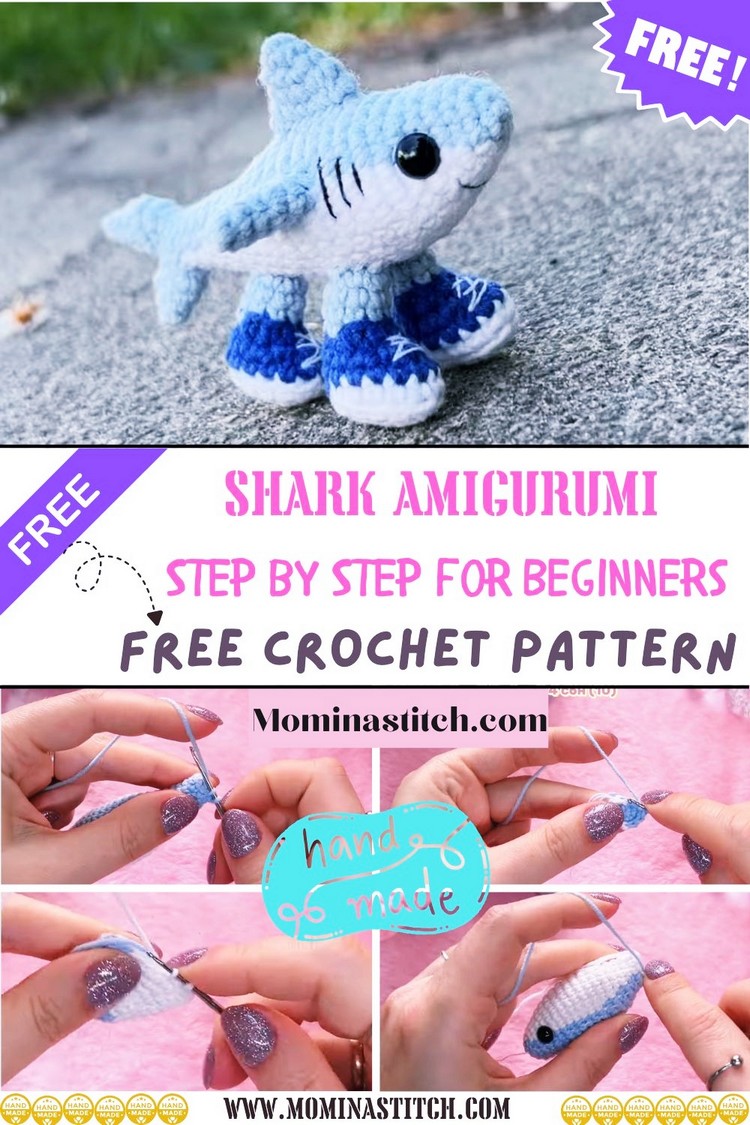 Cute Shark Amigurumi Step-by-Step for Beginners