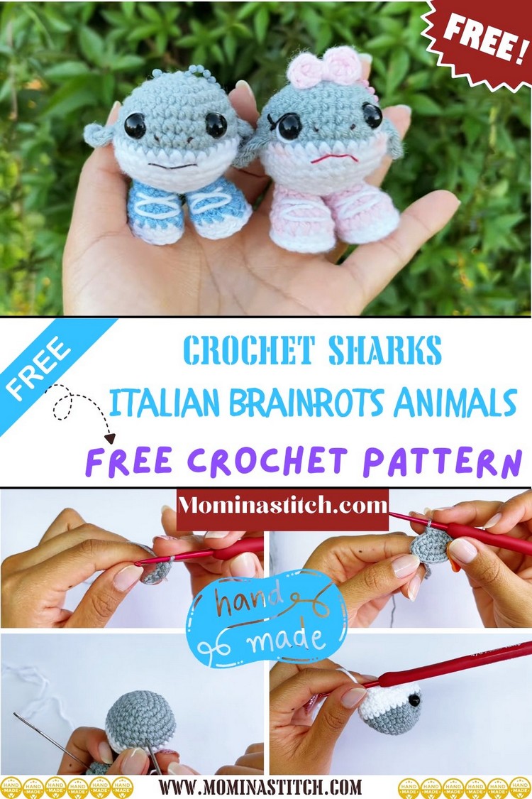 DIY Crochet Sharks Italian Brainrots Animals