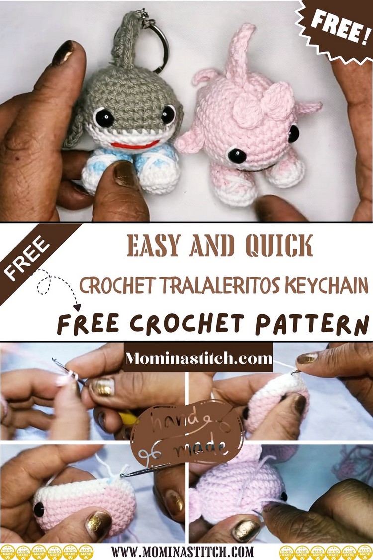 Easy and Quick Crochet Tralaleritos keychains