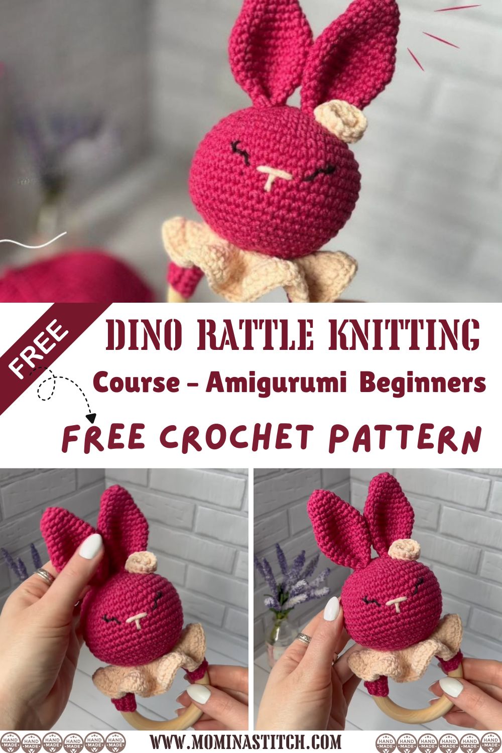 Full Dino Rattle Knitting Course – Amigurumi for Beginners