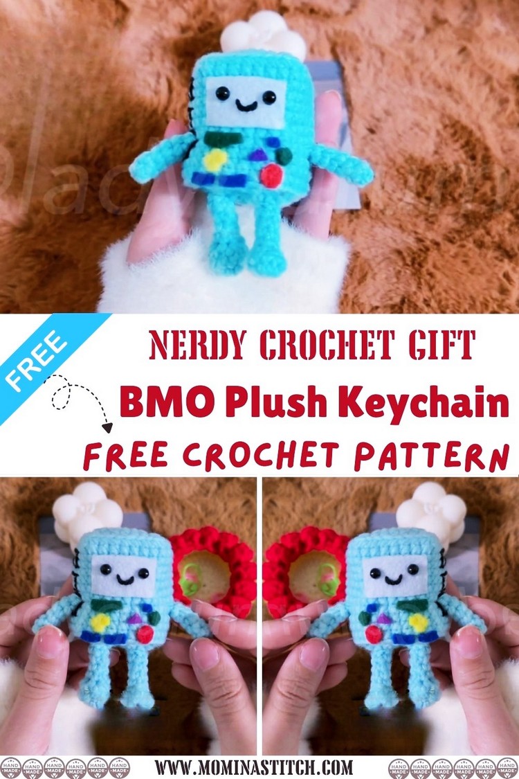 Nerdy Crochet Gift BMO Plush Keychain
