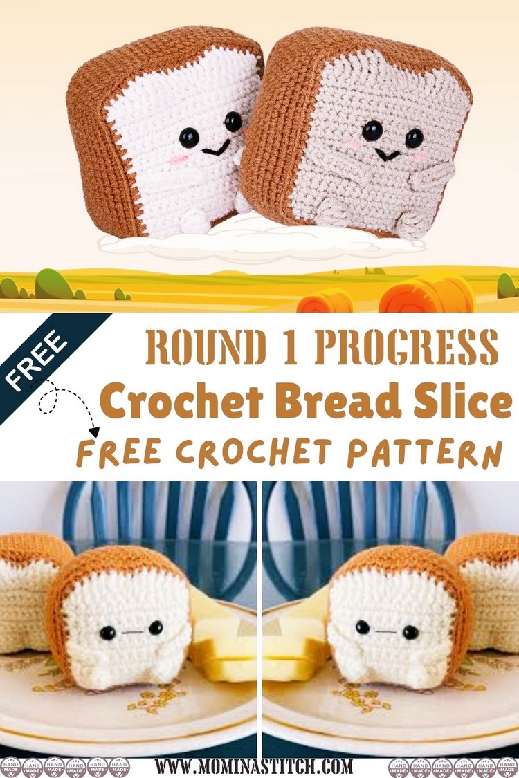 Round 1 Progress Crochet Bread Slice
