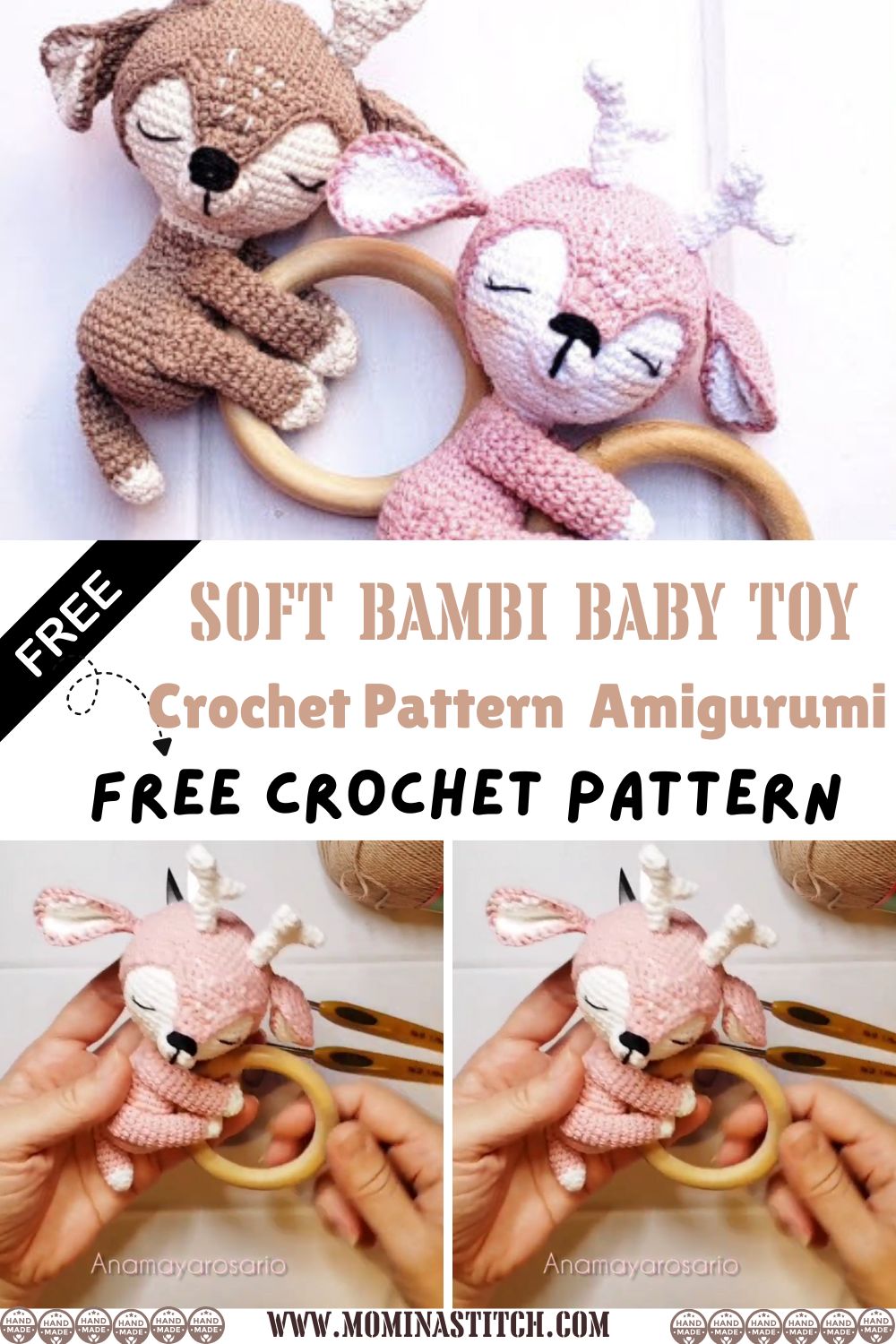 Soft Bambi Baby Toy Crochet Pattern – Amigurumi Rattle