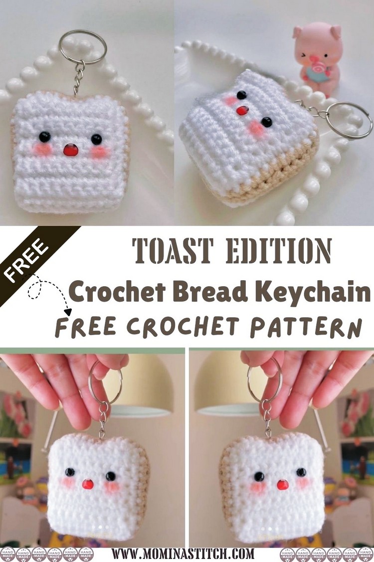 Toast Edition Crochet Bread Keychain