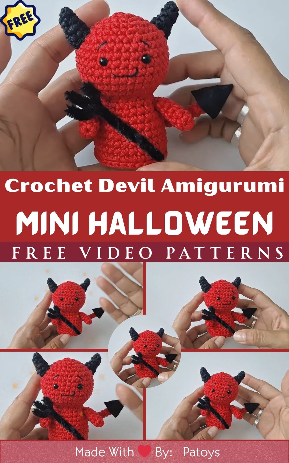 Crochet Devil Amigurumi Pattern – Cute Mini Halloween for Spooky Season