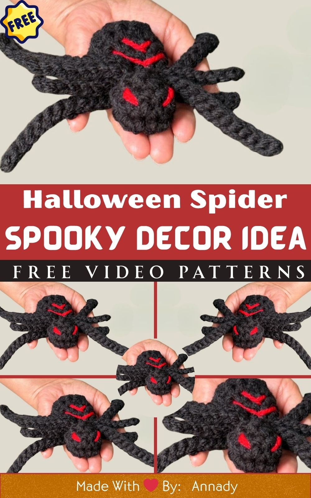 Crochet Halloween Spider Amigurumi Pattern – Easy Spooky Decor Idea