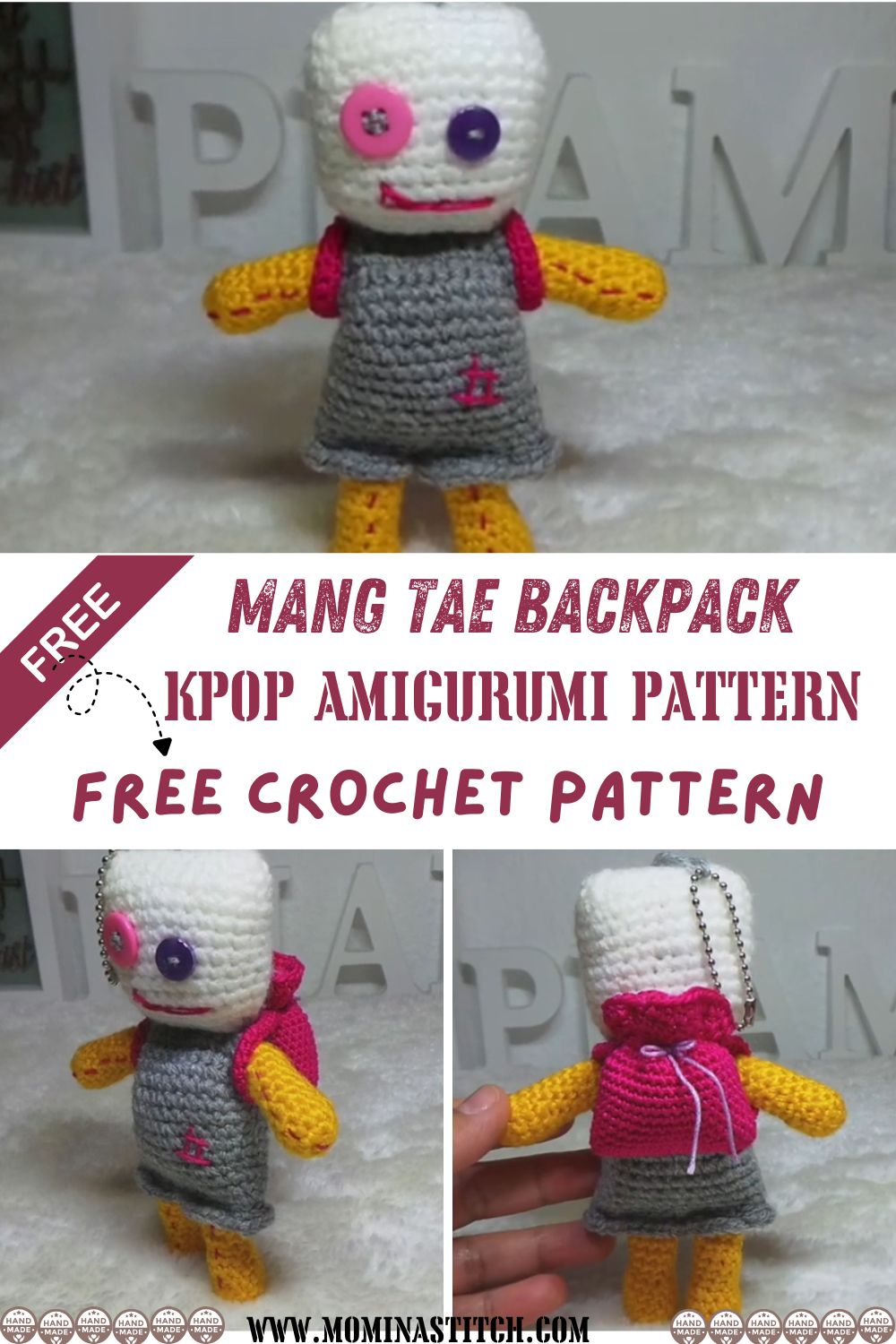 Crochet Mang Tae Backpack Kpop Amigurumi Pattern