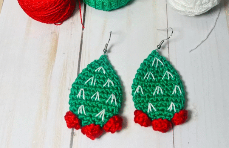 Crochet Nopal Earrings – Trendy Handmade Cactus Jewelry Pattern for Beginner