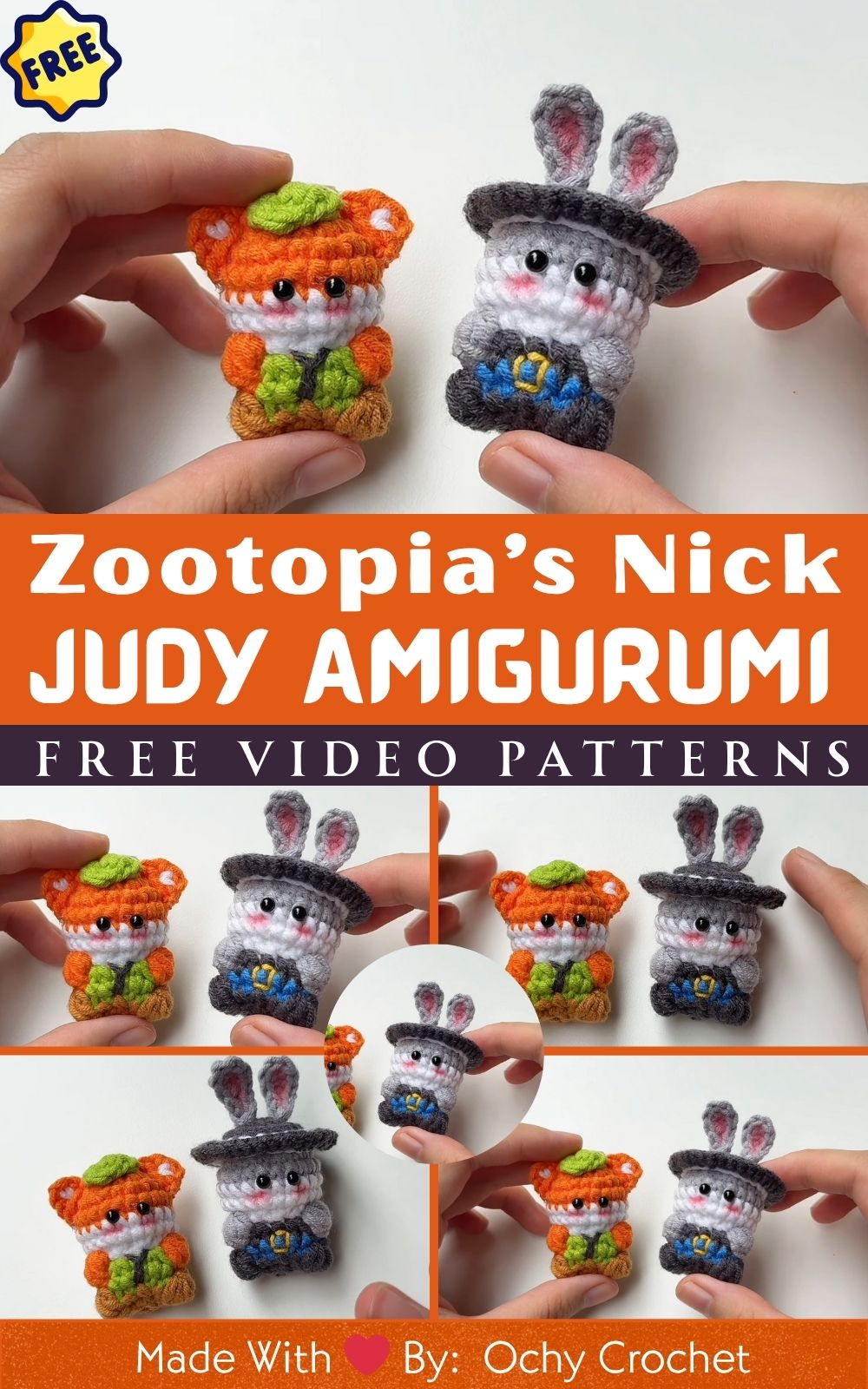 Crochet Zootopia’s Nick & Judy Amigurumi Pattern – Cute Plush Duo for Fans