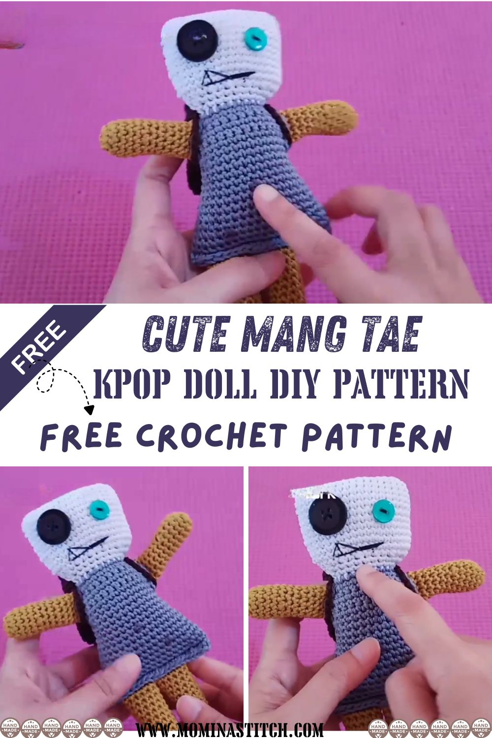 Cute Crochet Mang Tae Amigurumi – BTS Kpop Doll DIY Pattern