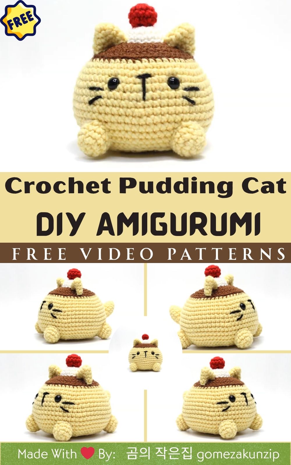 Cute Crochet Pudding Cat Amigurumi Pattern – Easy & Adorable DIY Toy