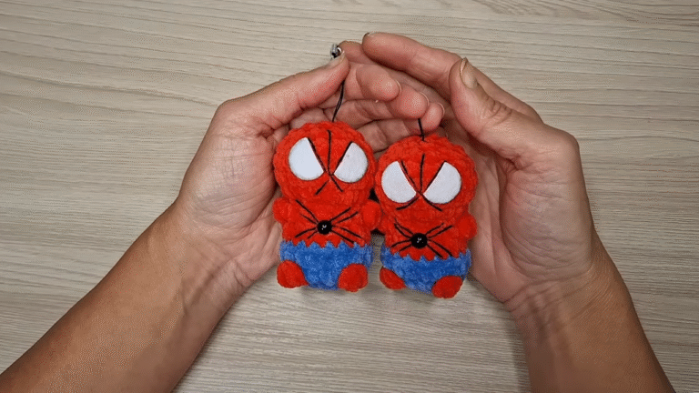 DIY Crochet Spiderman Keychain Amigurumi Pattern Gift for Marvel Fans