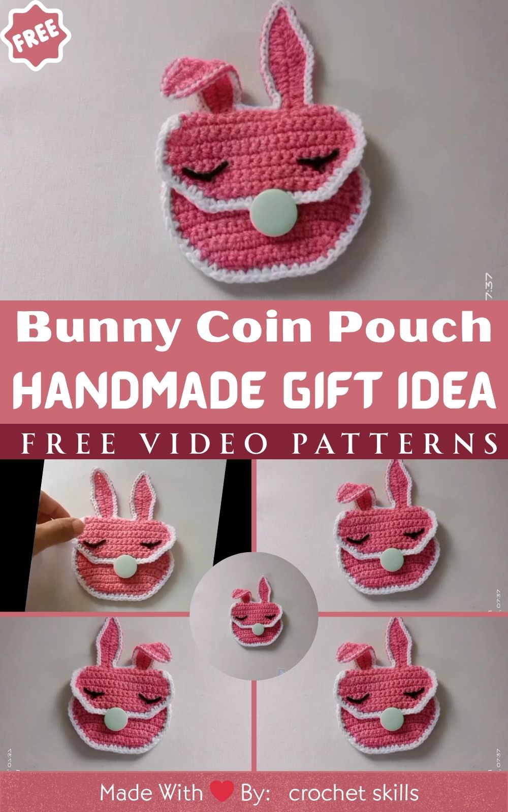 Free Crochet Bunny Coin Pouch – Adorable Handmade Gift Idea