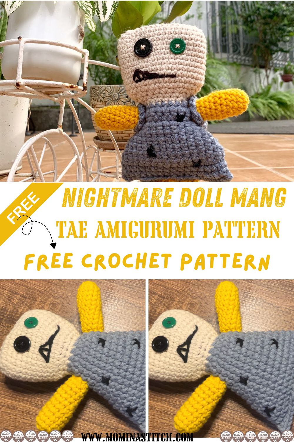 Kpop Inspired Nightmare Doll Crochet Mang Tae Amigurumi Pattern