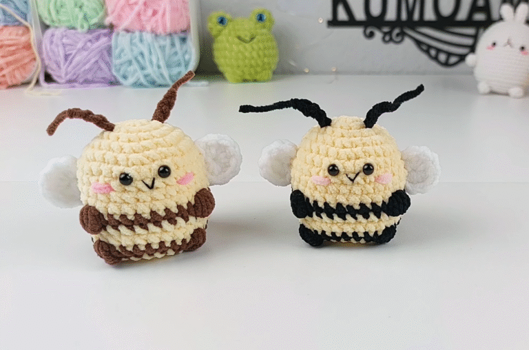 Tiny Crochet Kawaii Bee Keychain Amigurumi Pattern for Beginner
